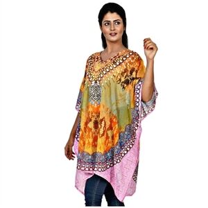 Formal Georgette Kaftan ✦ Baroque Snake Print Acrylic Stone Embellished OS NWT